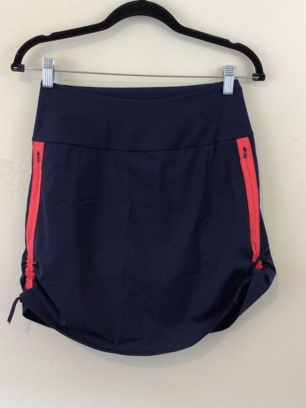 Kinona Navy Blue Cinch Sides Zipper Pockets Golf Skort Skirt